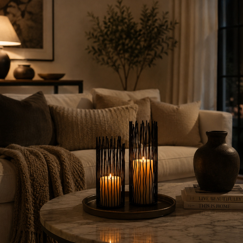 A calm, layered living space