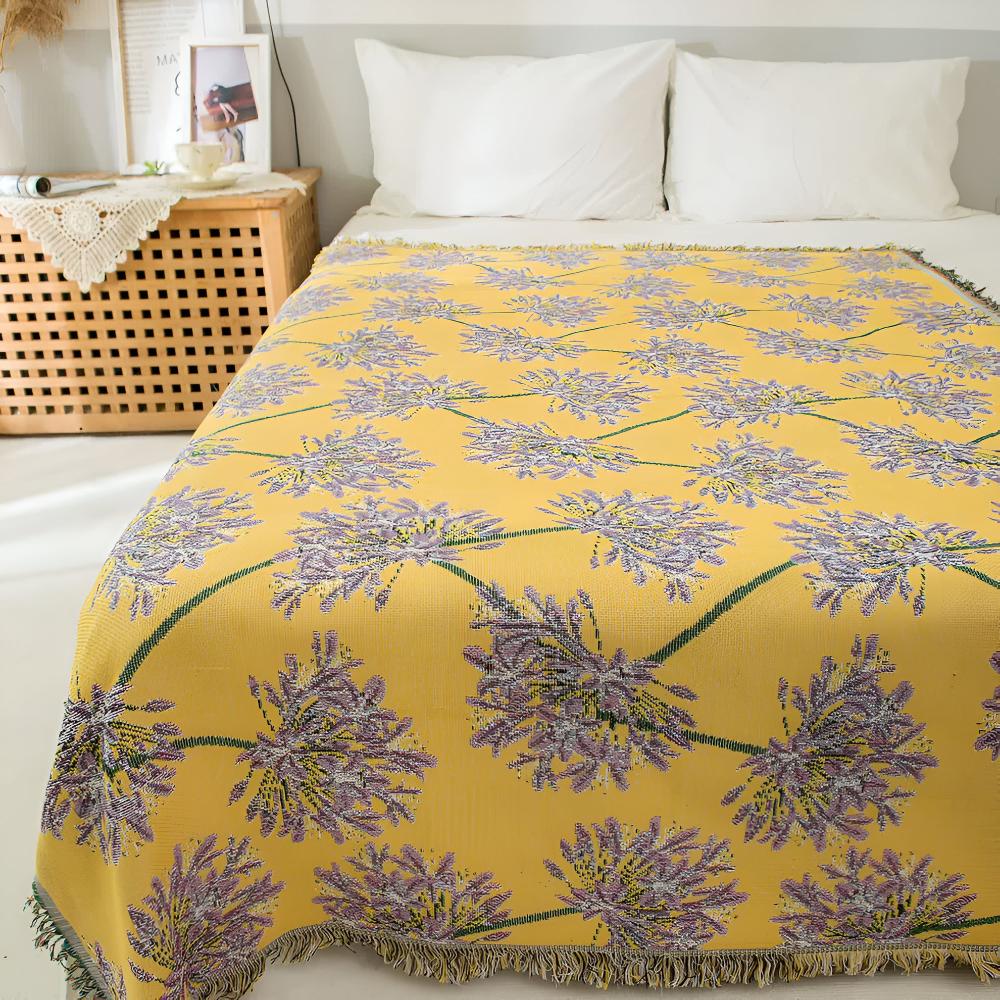 Agapanthus Tassel Blanket — alternate angle view