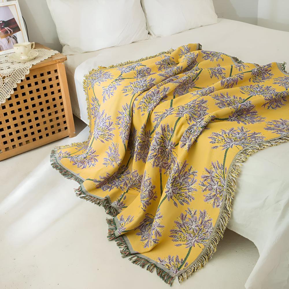 Agapanthus Tassel Blanket — product close-up