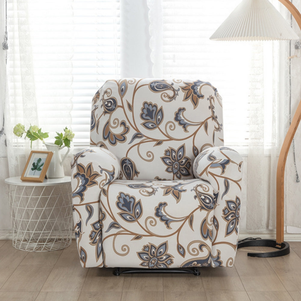 Floral Recliner Sofa Cover — product in use