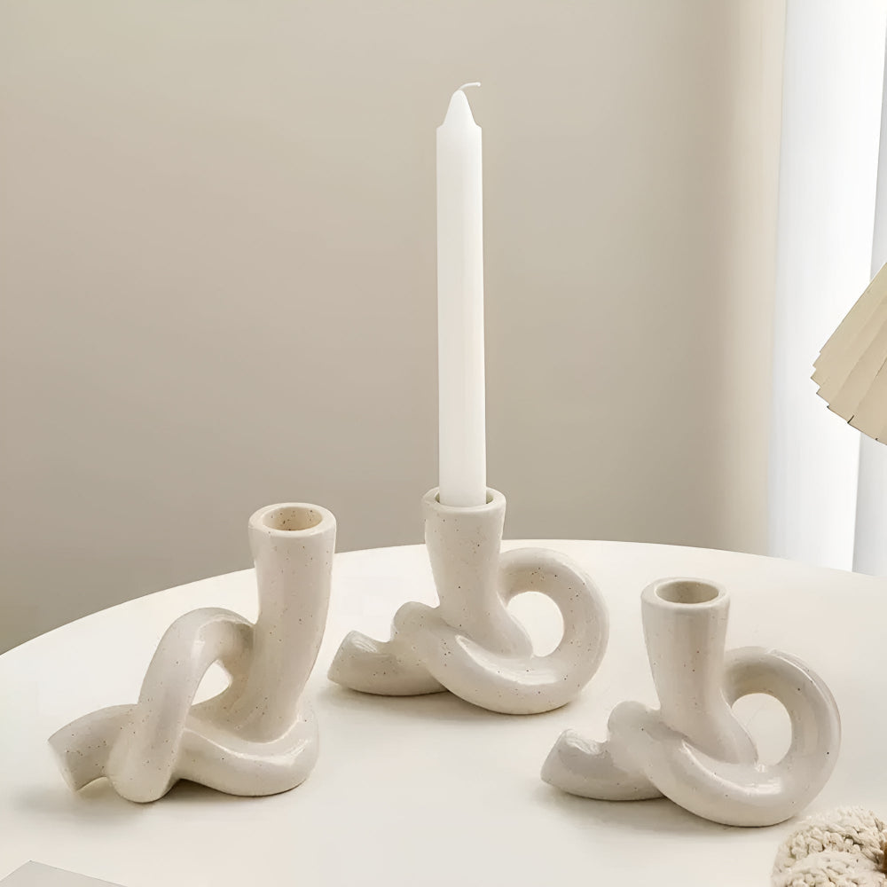 Knot Ceramic Candle Holder — product detail view