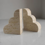 Elysian Travertine Bookends — size and scale reference