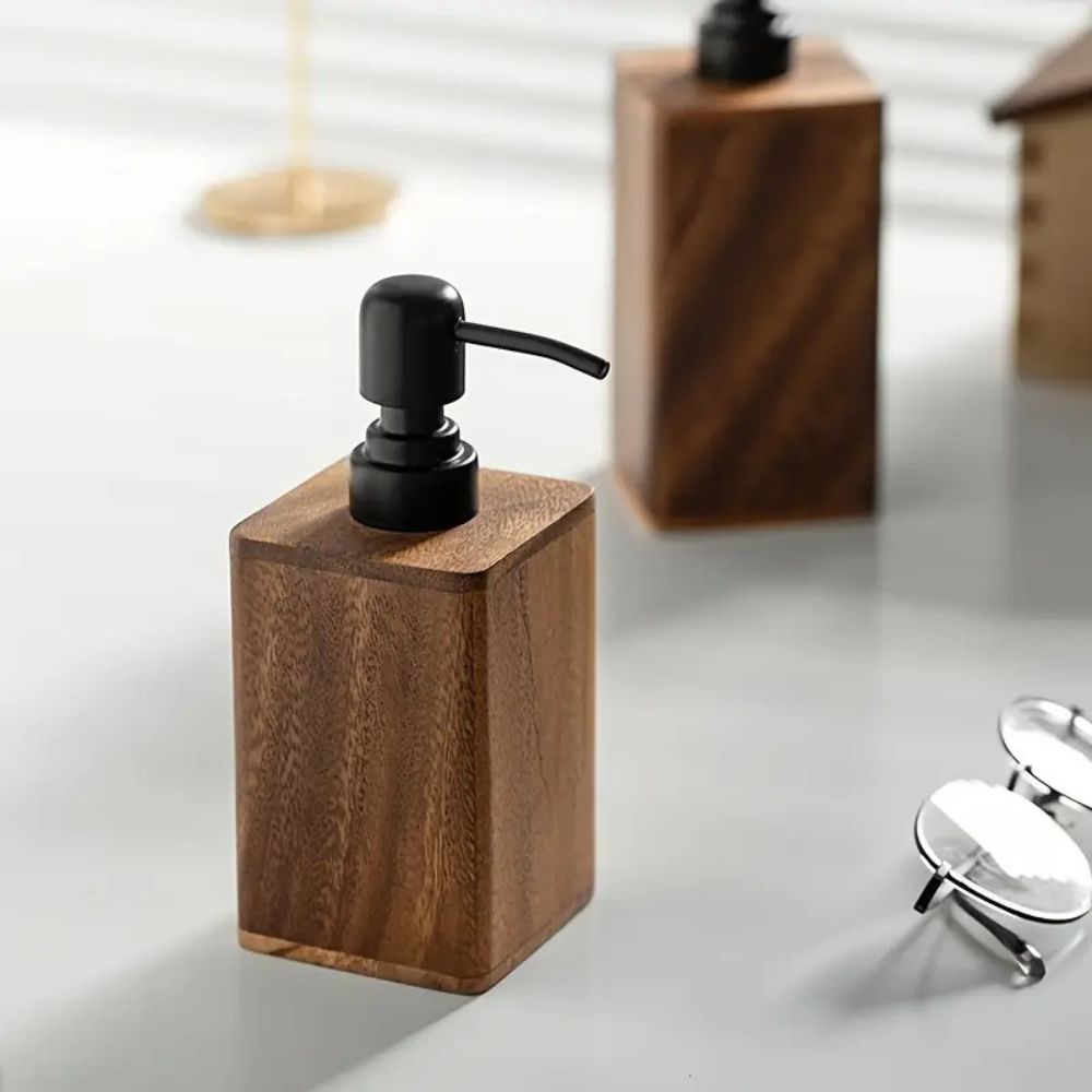 Walnut Aura Lotion & Soap Dispenser — product detail view