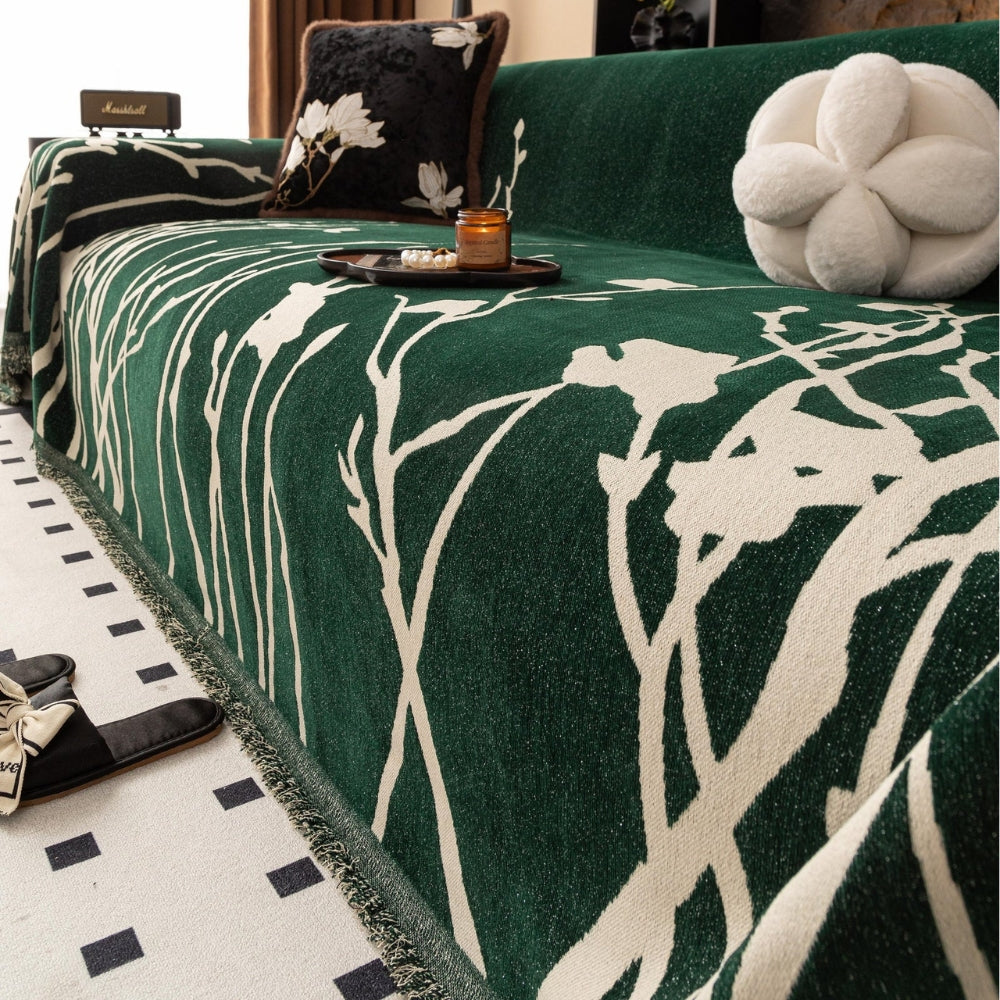 Twilight Branches Chenille Sofa Cover — product in use