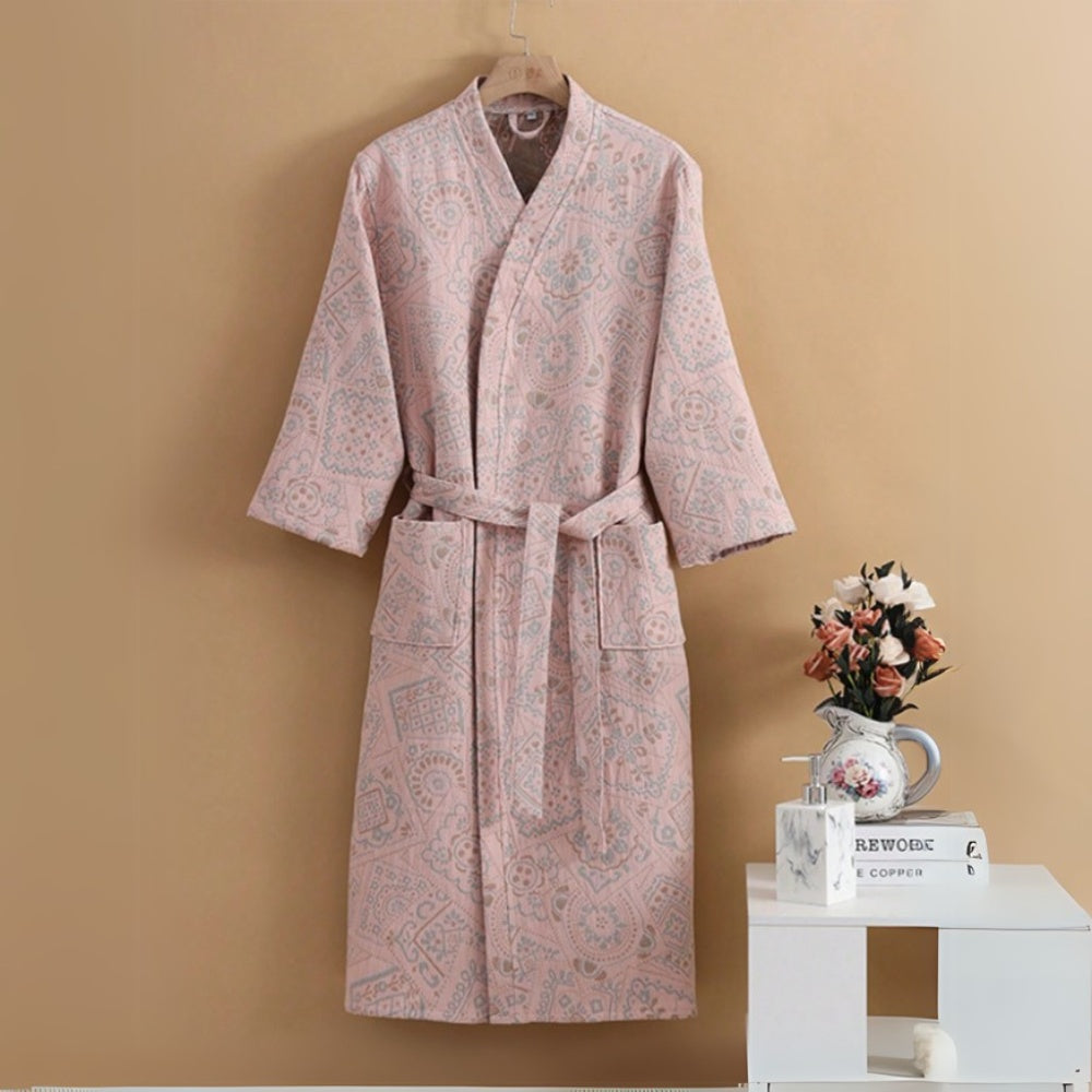 Plush Cotton Jacquard Bathrobe — product feature detail