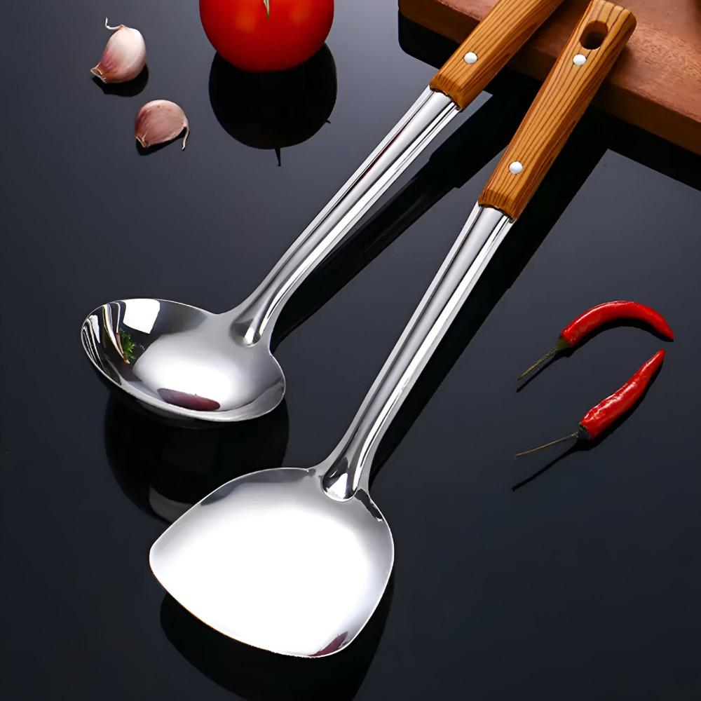 Classic Stainless Steel Kitchen Utensil Set (5 Sets) — alternate angle view