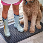 Durable Stripped Door Mat — product in use