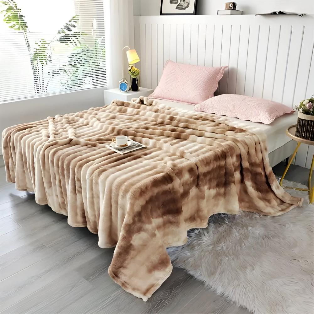 Ripple Tie-Dye Faux Fur Blanket — alternate angle view
