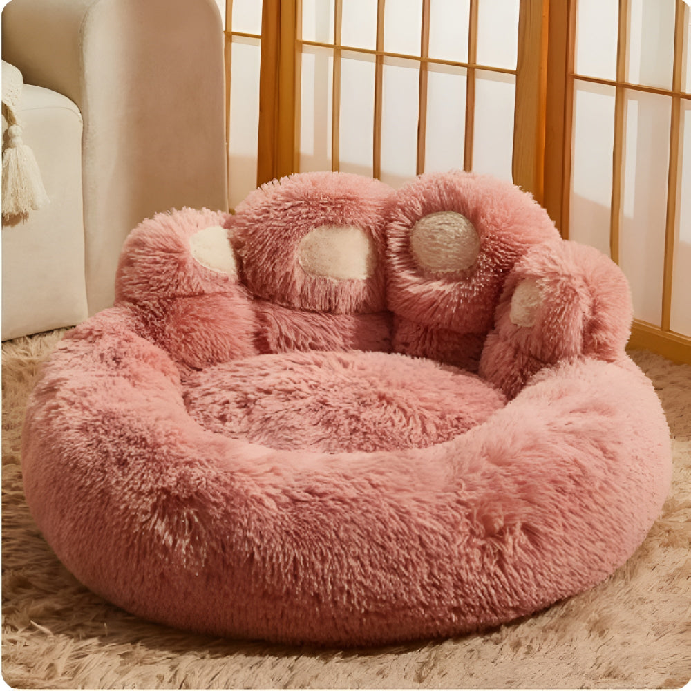 Furry Paw-Shaped Pet Bed — product in use