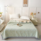 Wheat Garden Reversible Cotton Throw — product feature detail