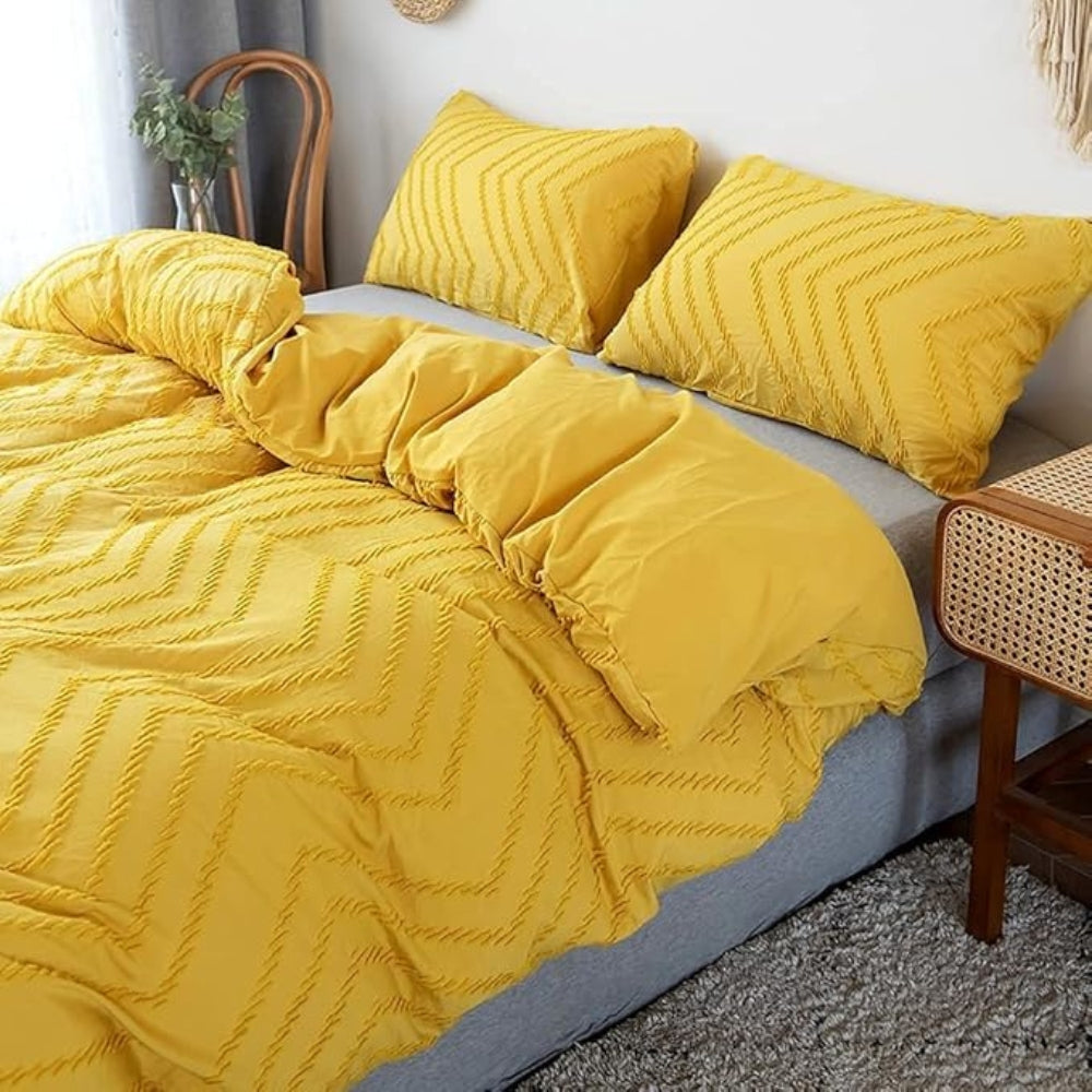 Chevron Plush Quilt Cover | 3pcs Set — product detail view
