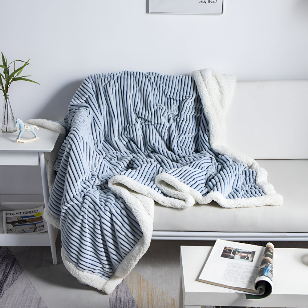 Fluffy Stripes Sherpa Blanket — size and scale reference