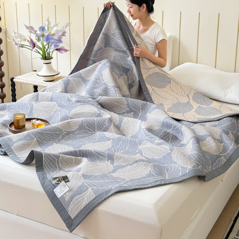 Mulberry Leaf Cotton Triple Gauze Blanket — product detail view