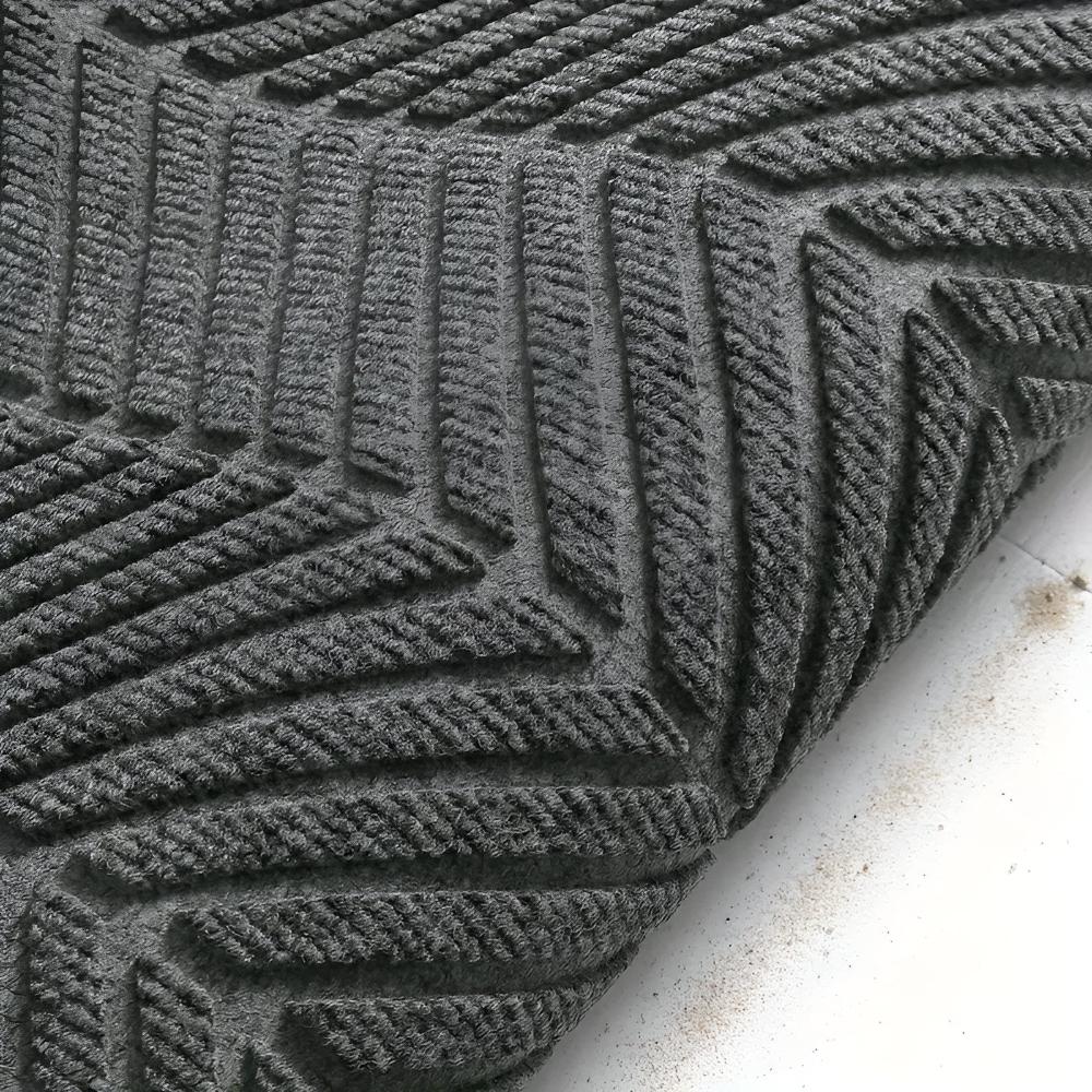 Chevron Ridges Non-Slip Door Mat — product in use