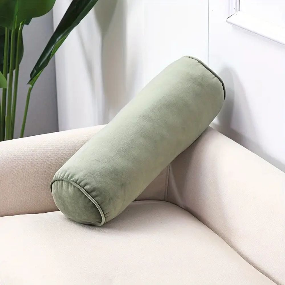 Plush Velvet Bolster Cushion — alternate angle view