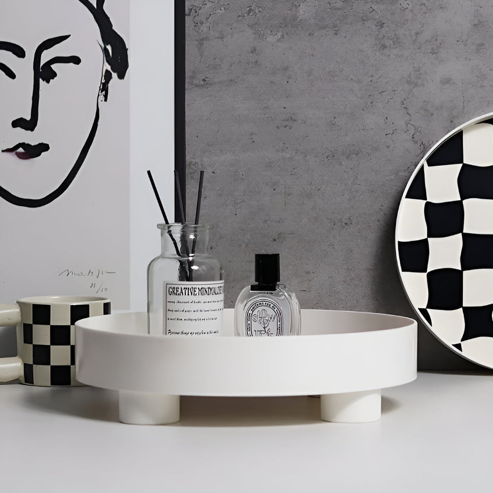 Round Checkerboard Storage Tray — product feature detail