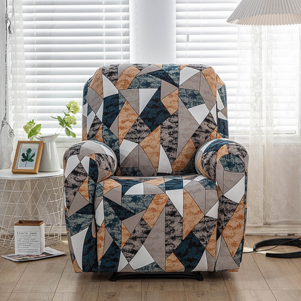 Abstract Recliner Sofa Cover — product in use