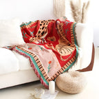 Leopard Woven Tassel Blanket — alternate angle view