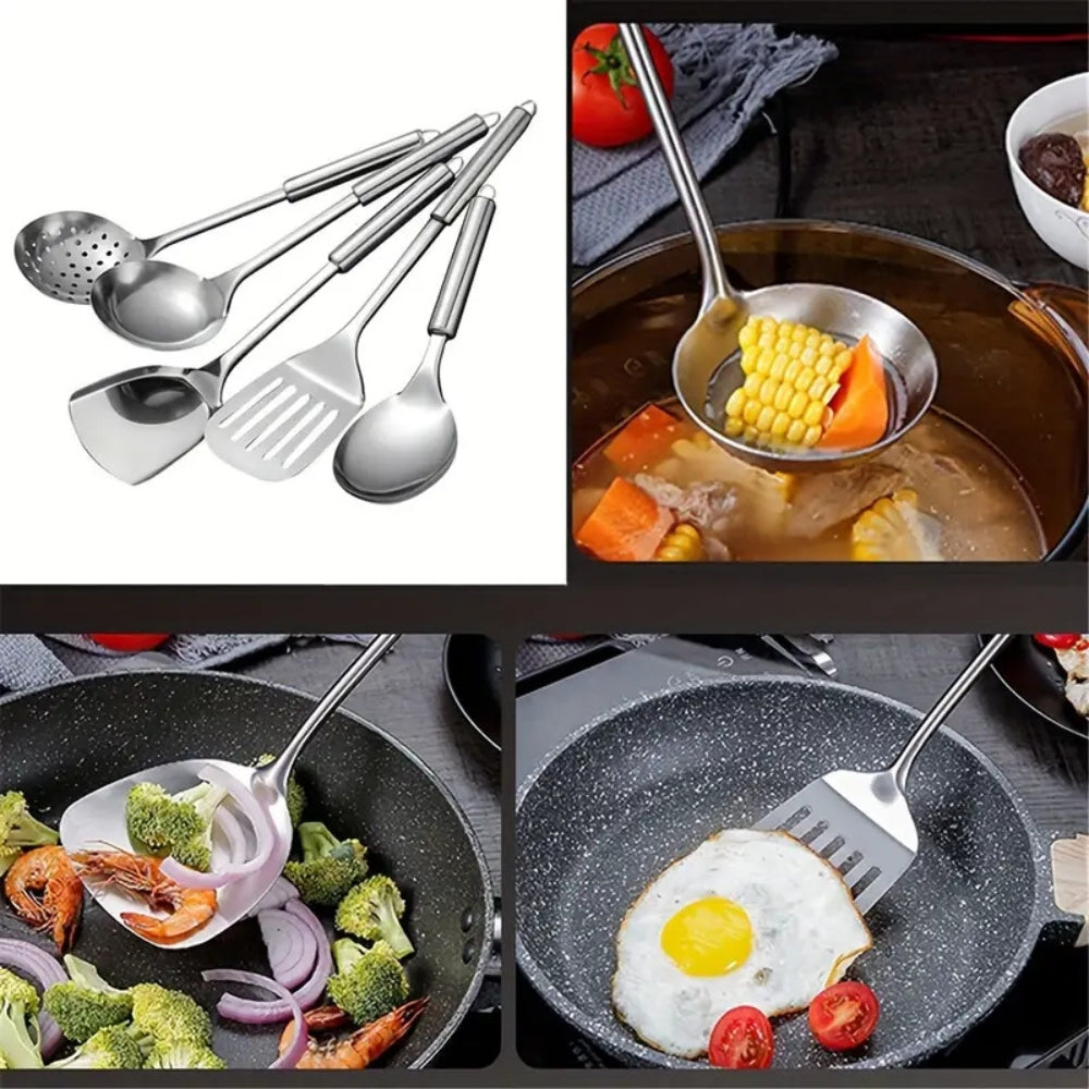 Premium Stainless Steel Cooking Utensils | 5pcs Set — product detail view