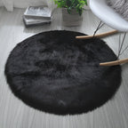 Round Cloud Soft Plush Rug — size and scale reference