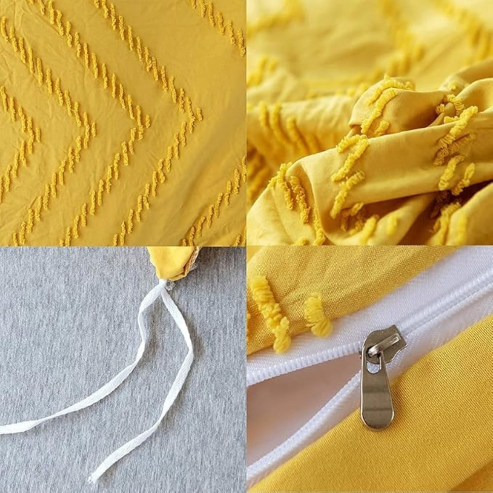 Chevron Plush Quilt Cover | 3pcs Set — product close-up