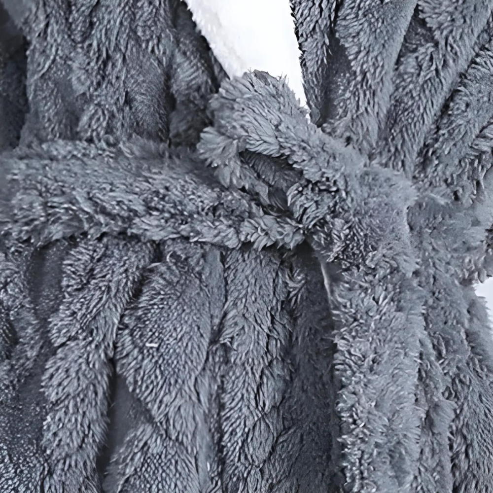 Plush Long Hooded Robe — product in use