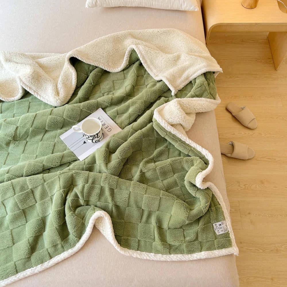 Plush Square Checkerboard Blanket — product feature detail