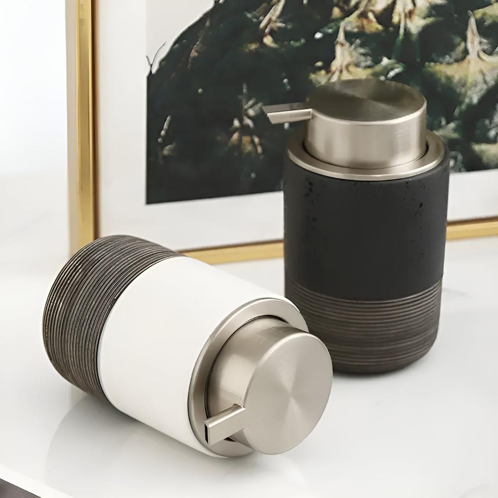 Minimalist Ceramic Soap Dispenser — lifestyle shot