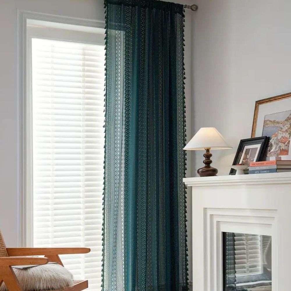 Luminé Crochet Tassel Curtain — material texture close-up