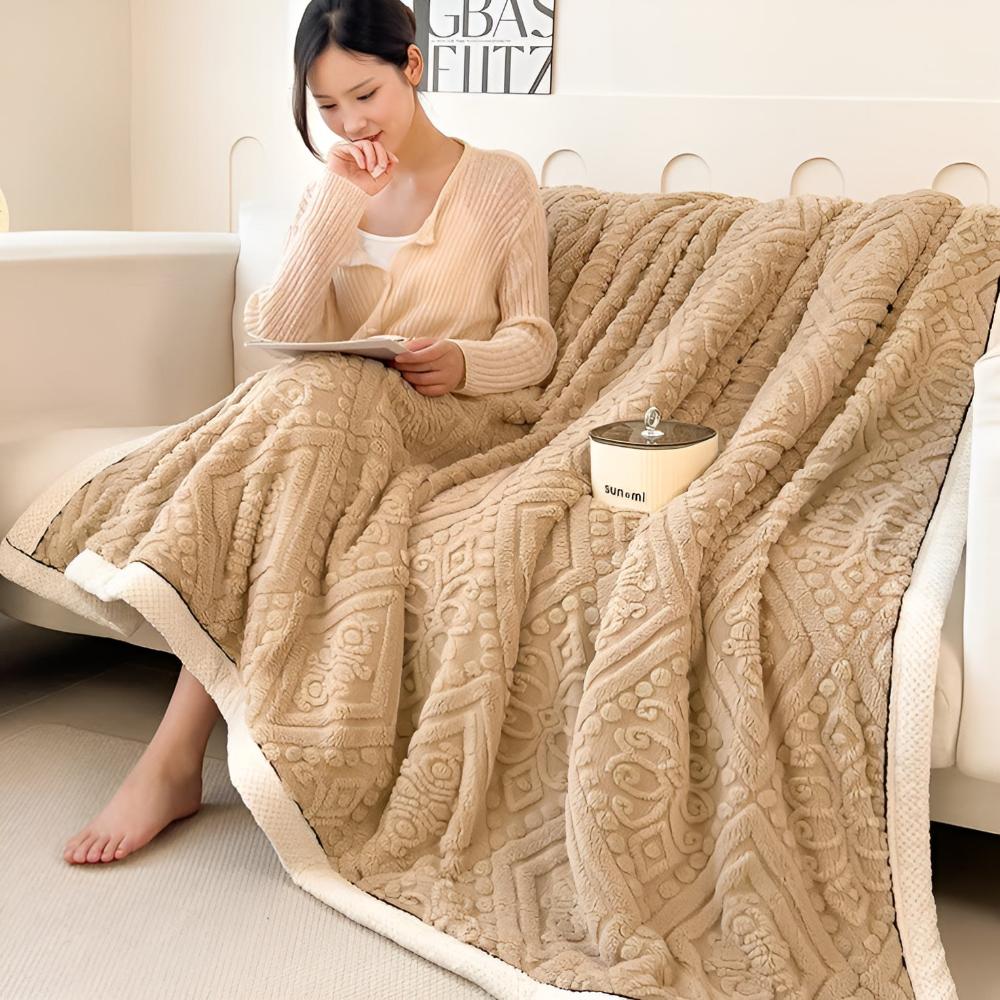Velvet Mandala Sherpa Blanket — material texture close-up