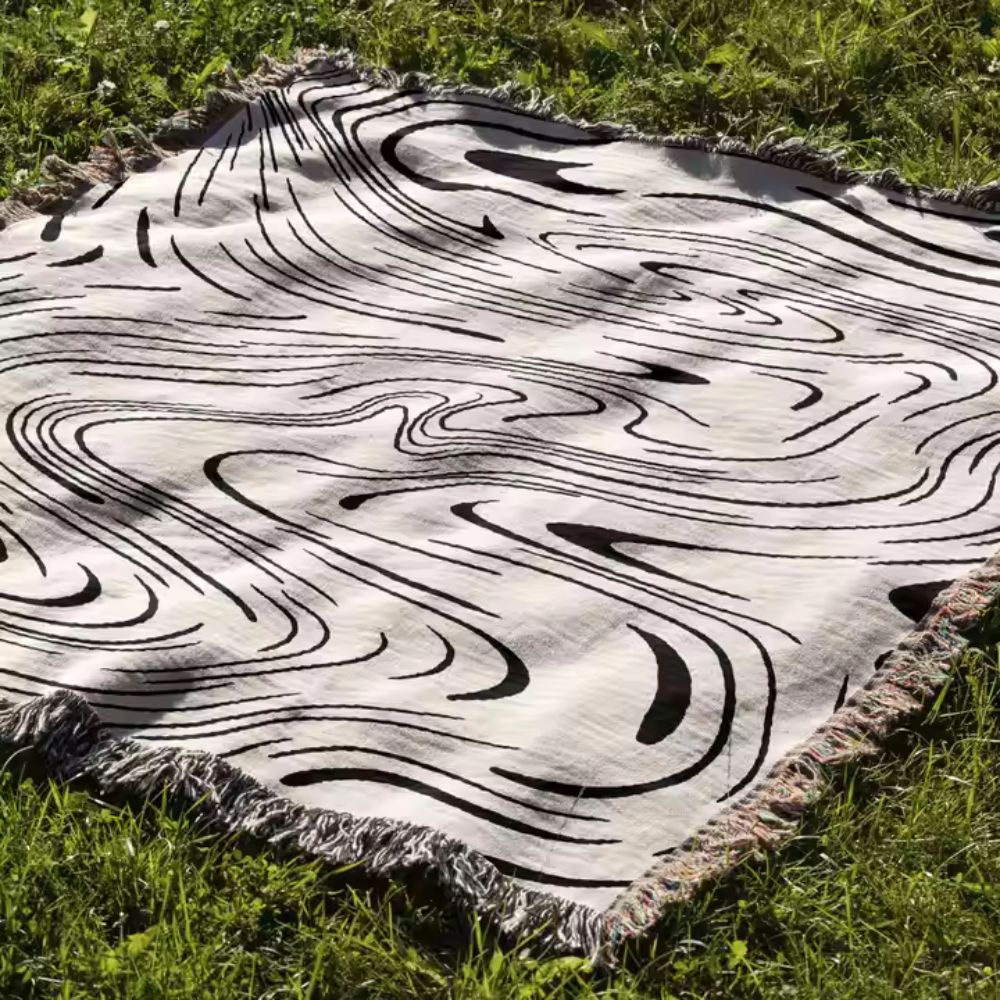 Marble Woven Throw Blanket — alternate angle view