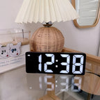 Digital LED Mirror Alarm Clock — product in use