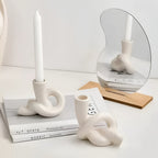 Knot Ceramic Candle Holder — size and scale reference
