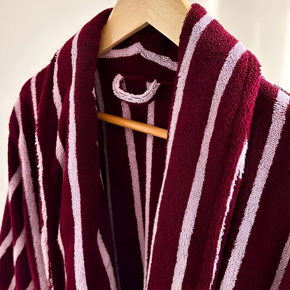 Allure Stripe Unisex Bathrobe — product close-up