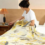 Maple Leaves Bamboo Luxe Cooling Blanket — material texture close-up
