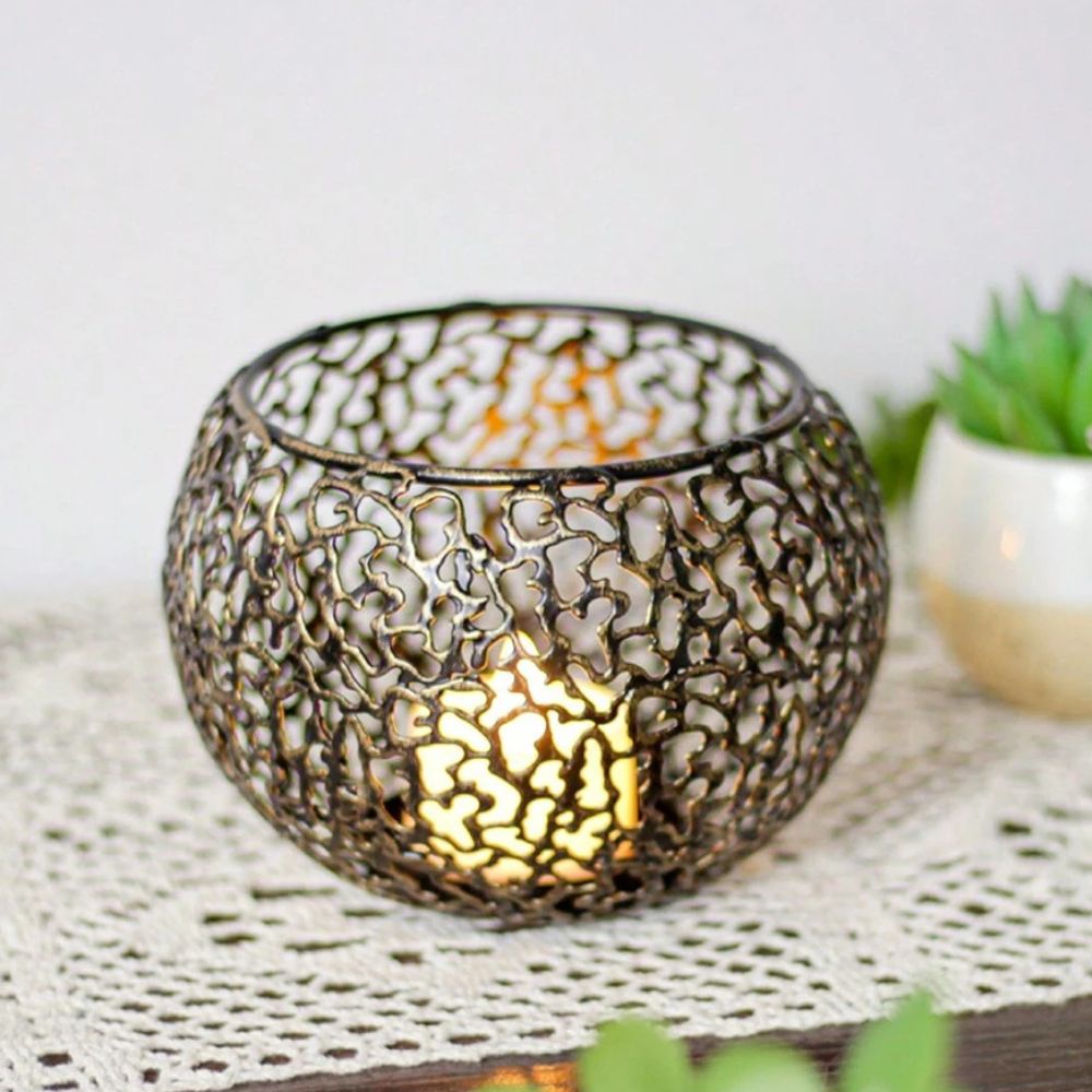 Glow Sphere Candle Holder — material texture close-up