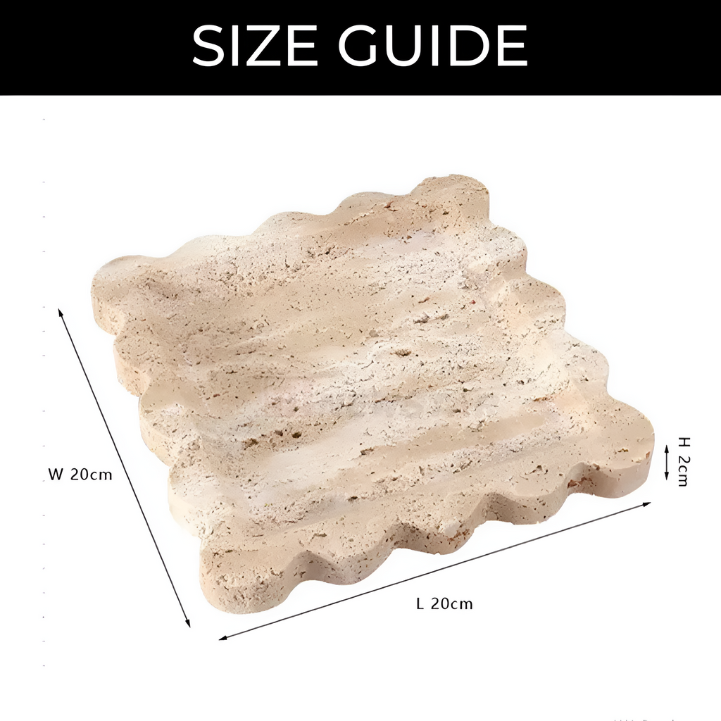 Scalloped Marble Travertine Jewellery Tray — alternate angle view
