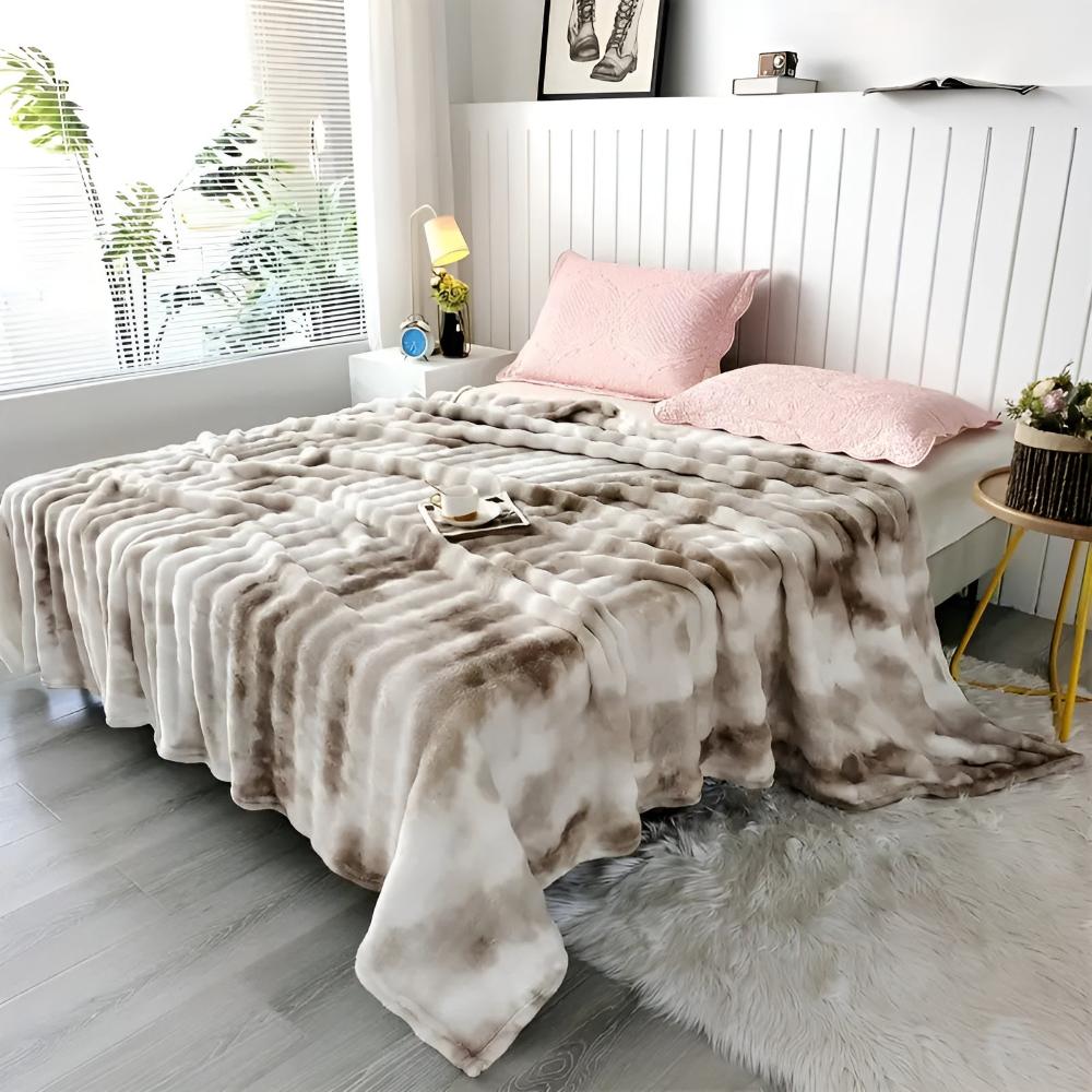 Ripple Tie-Dye Faux Fur Blanket — size and scale reference