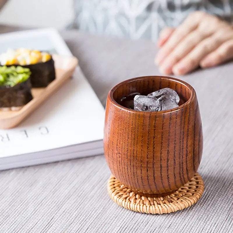 Handcrafted Wooden Tea Cup — product detail view