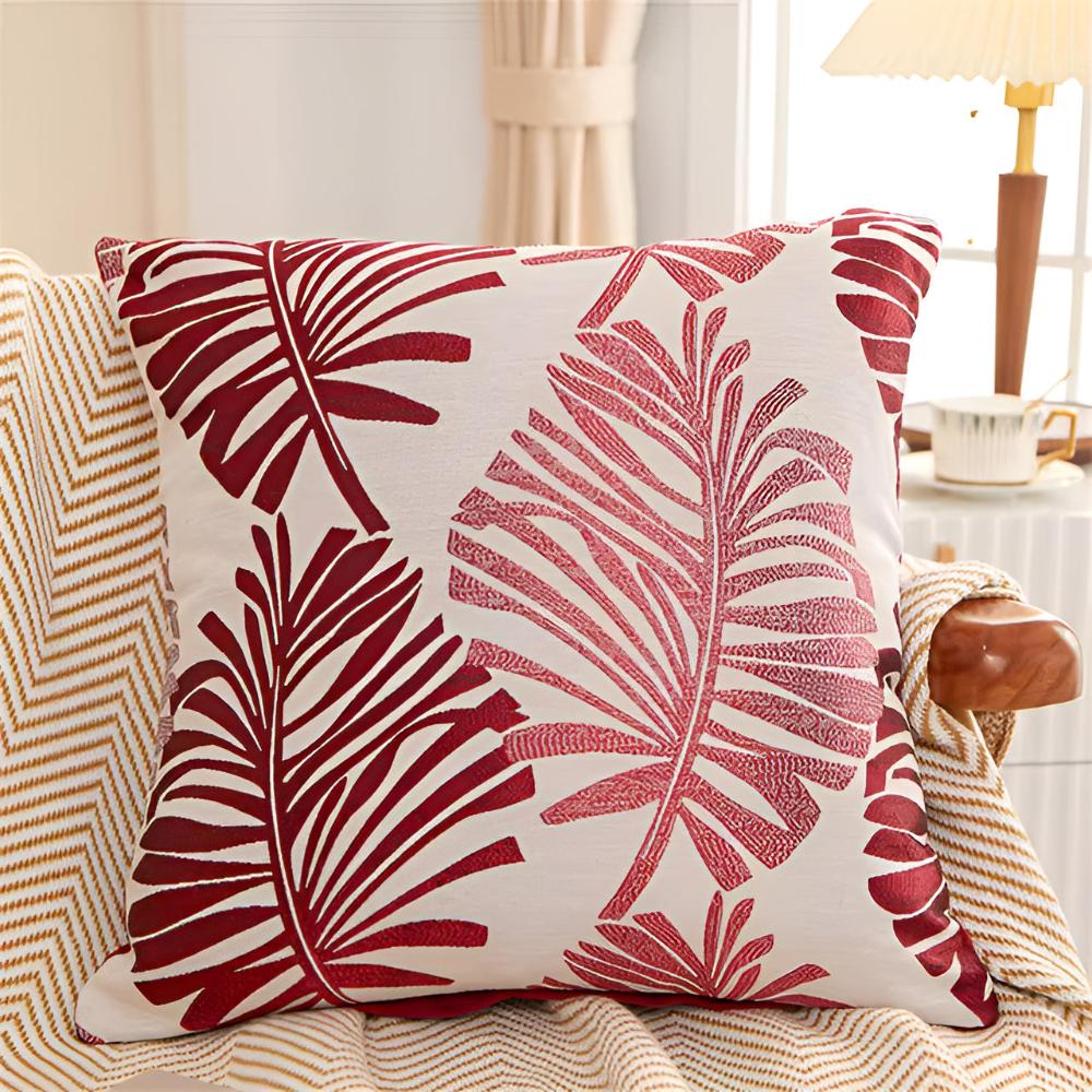 Metallic Foliage Cushion Cover — product feature detail