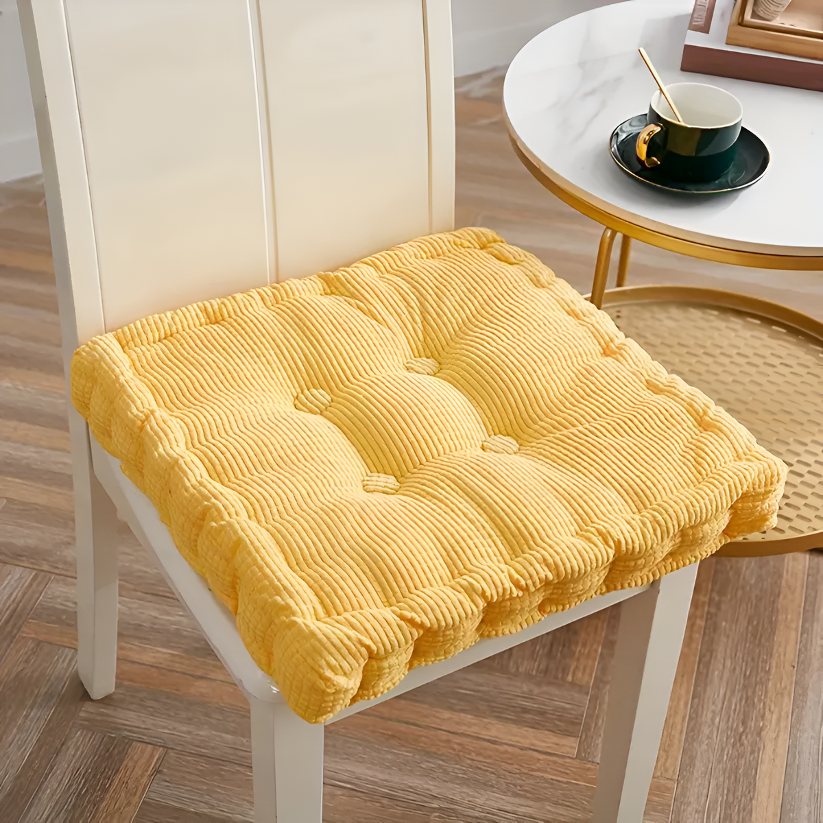 Stackable Corduroy Chair Cushions — product detail view