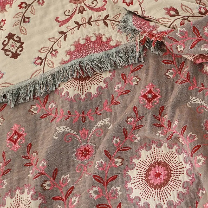Retro Mandala Reversible Blanket — product feature detail