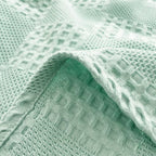 Blush Waffle Checkered Blanket — product close-up