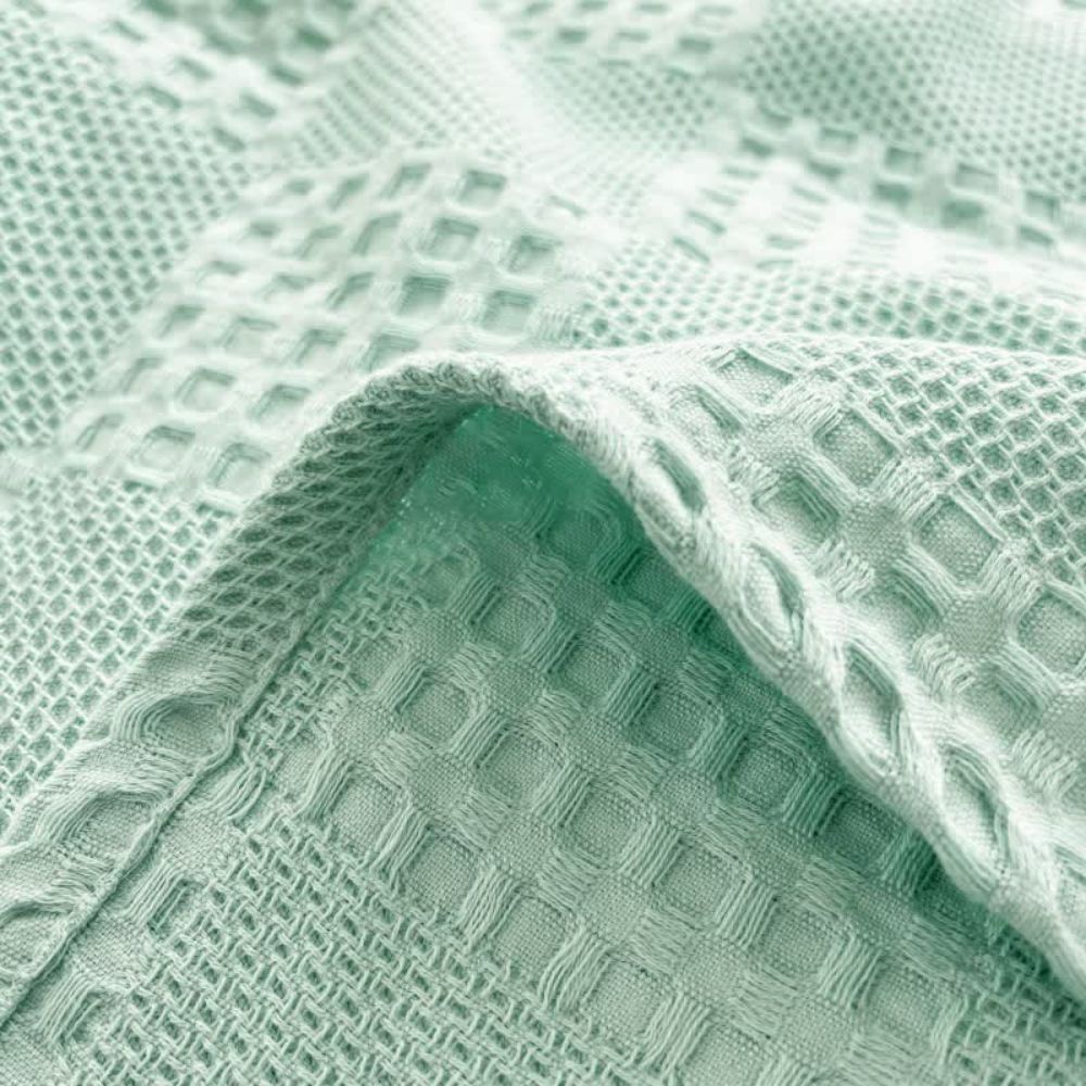 Blush Waffle Checkered Blanket — product close-up