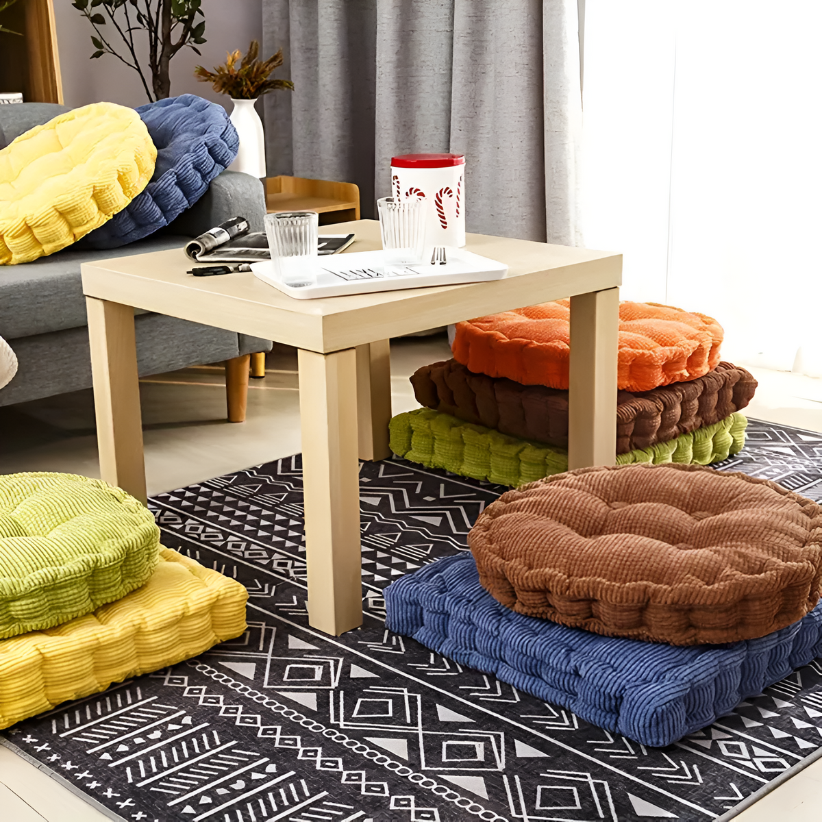 Stackable Corduroy Chair Cushions — main product photo