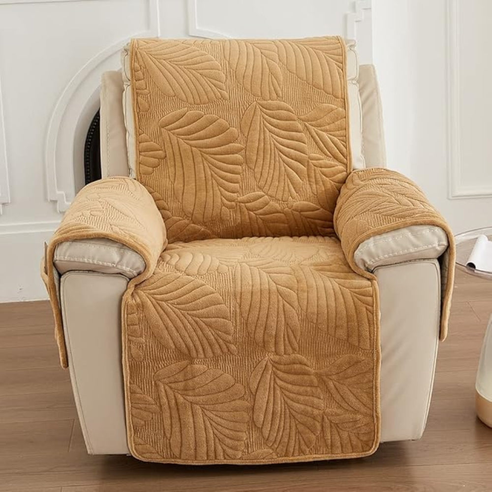 Verdant Leaf Pattern Recliner Cover — material texture close-up