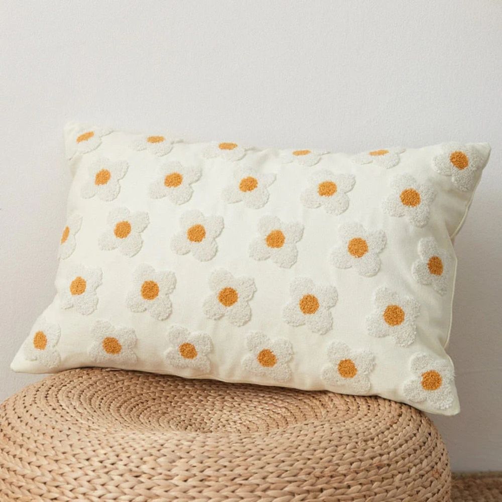 Lustrous Floral Embroidered Cushion Cover — additional view