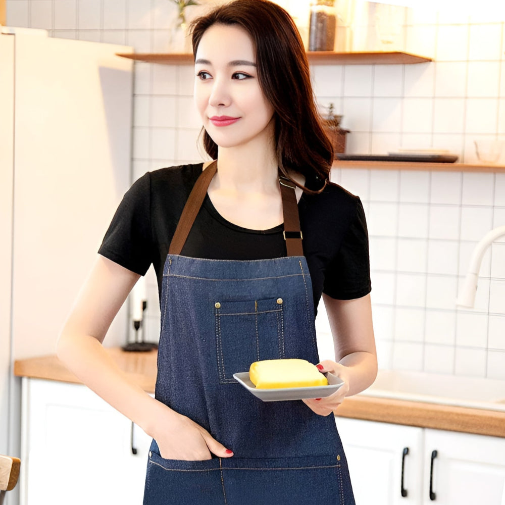 Adjustable Denim Apron — product detail view