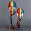 Female Thinker Colourful Art Sculpture — alternate angle view