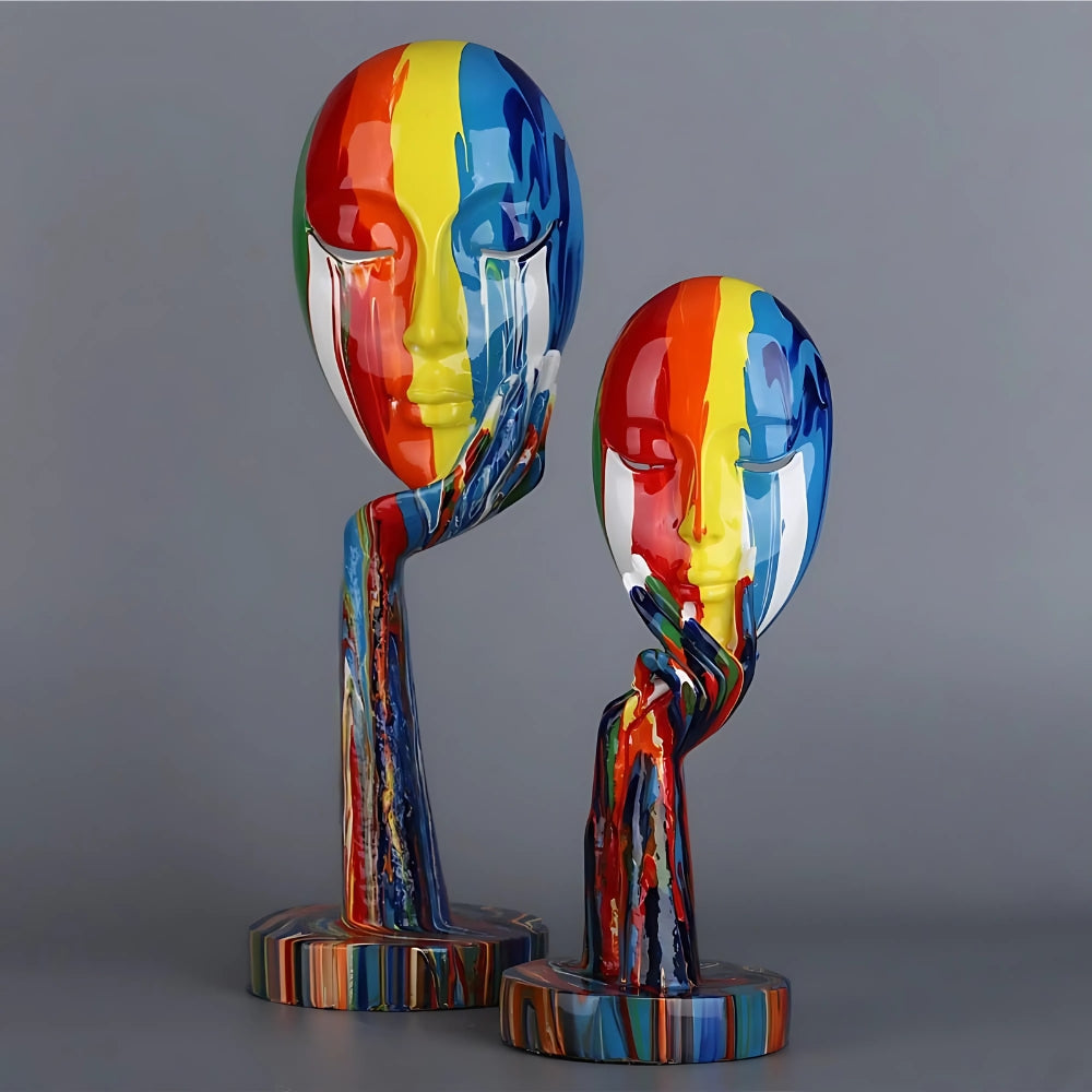 Female Thinker Colourful Art Sculpture — alternate angle view